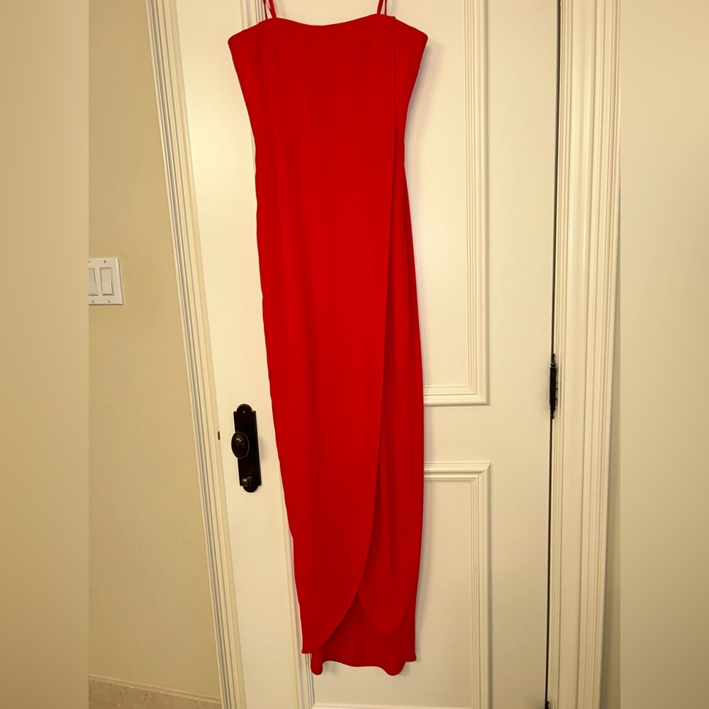 BCBGMaxAzria Red Strapless Sleeveless Cocktail Dress